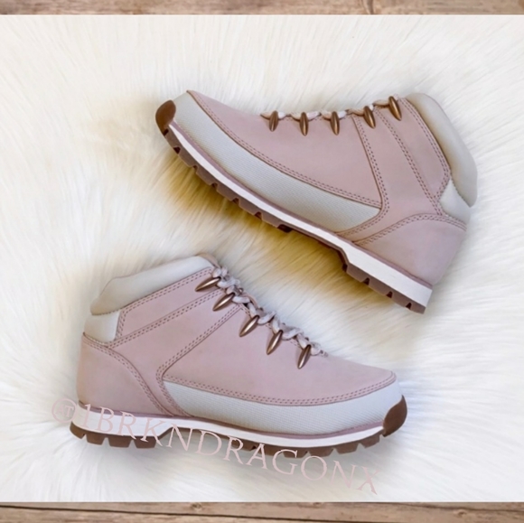 NWT BABY PINK TIMBERLAND EURO Pink White Gold Gorgeous Rare Tims - Picture 9 of 16